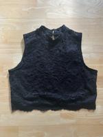 Even & Odd Crop Top – Schwarz – Spitze mit Stickerei & Stehkragen Hessen - Marburg Vorschau