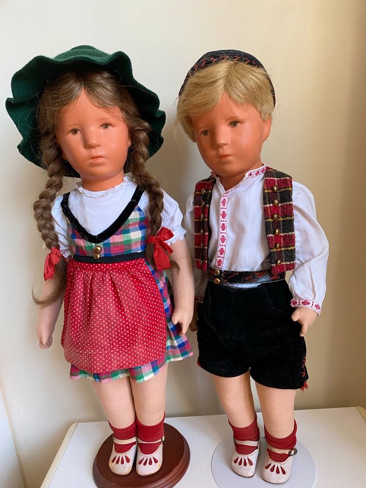 Käthe Kruse Puppenpaar Friedebald und Annemarie, 1951 , Stoffkopf in München