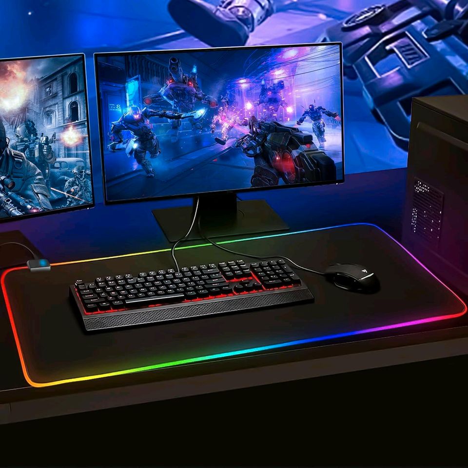 Mousepad für Maus und Tastatur. Mit RGB Beleuchtung 14 Modi in Groß Köris