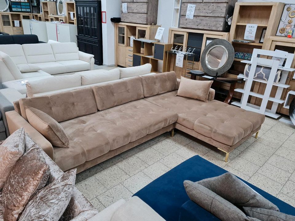 Sofa Couch Ecksofa Samt Möbel Polster UVP 1799€ in Herbstein