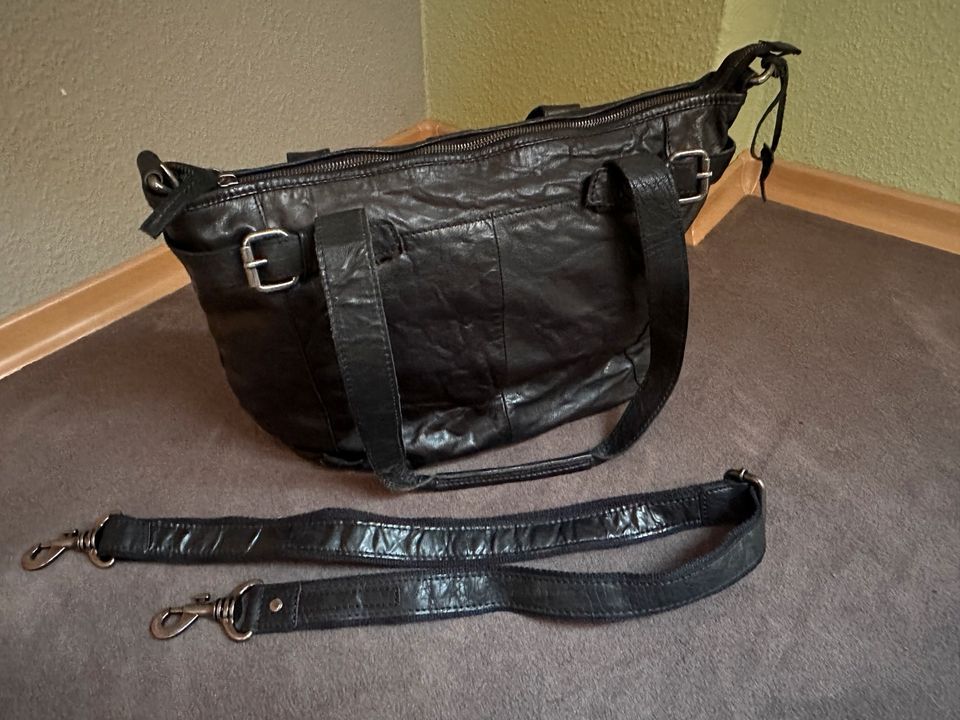 Spikes & Sparrow Leder Tasche, Handtasche, schwarz in Stade