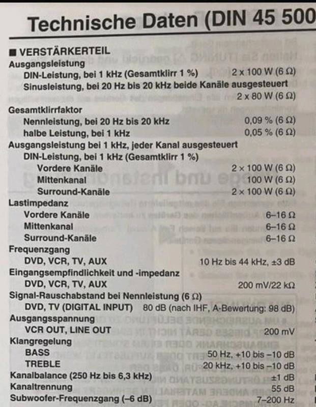 PANASONIC RECEIVER SA-XR10, mit Fernbedienung und Anleitung in Saarbrücken