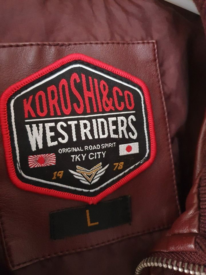 Kunstlederjacke für Herren v. KOROSHI & CO. GR. L weinrot in Ahorntal