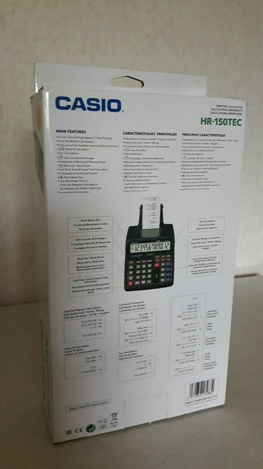 CASIO HR-150TEC Druckender Tischrechner mit 8 Additionsrollen in Andernach