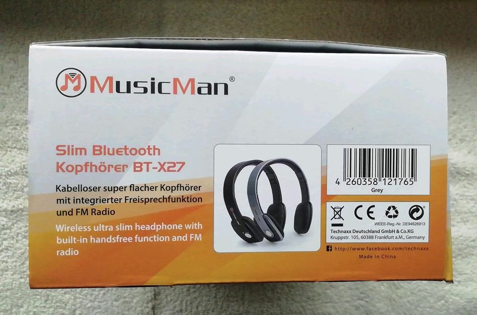 MusicMan * Bluetooth Kopfhörer * FM Radio * Freisprechfunktion in Wiesbaden