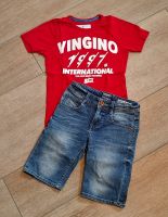 Vingino Set Jeans-Shorts mit T-Shirt rot Gr. 8 (128) Nordrhein-Westfalen - Wetter (Ruhr) Vorschau