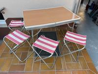 Camping Sitzgruppe Tisch mit Hocker Tragbar DDR Nostalgie Bayern - Sonnefeld Vorschau