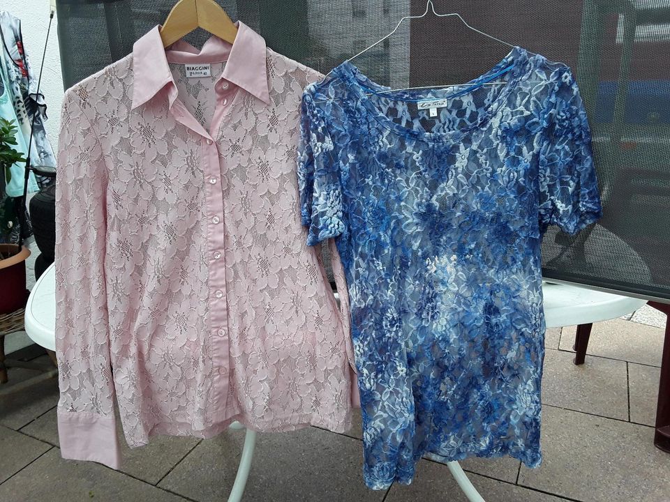 Bluse Hemdbluse Sommershirt Shirt mit Spitze verarbeitet ab in Königsbrunn