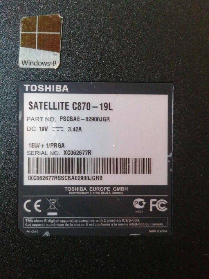 Toshiba Intel(R) Core(TM) 4GB Windows 8 in Ostrhauderfehn