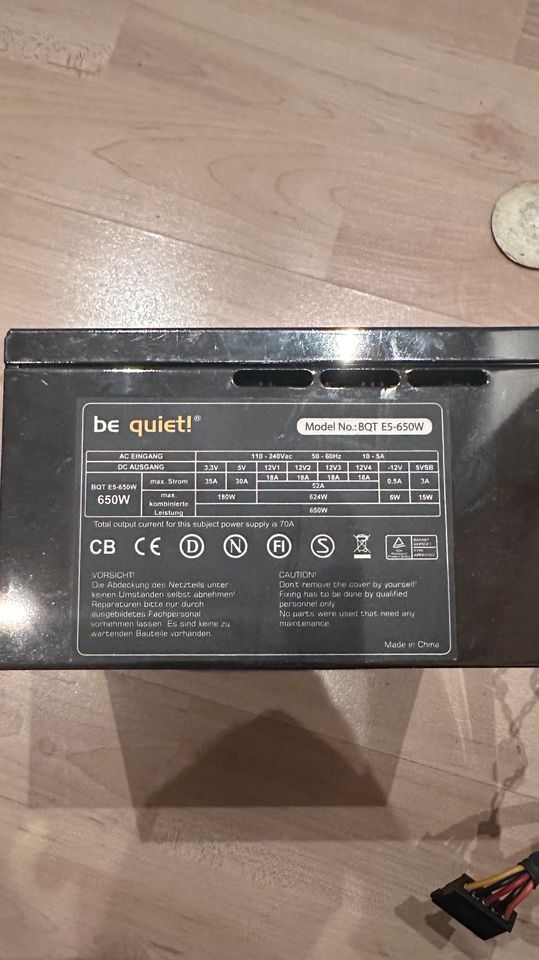 Be Quiet 650W PC netzteil in Lengede