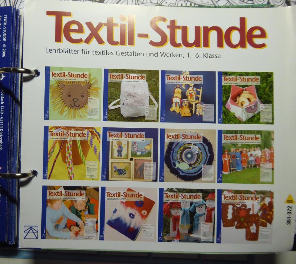 Textilstunde Alsverlag mit 36 Jahrgängen für 1.-6- Schuljahr in Hattingen