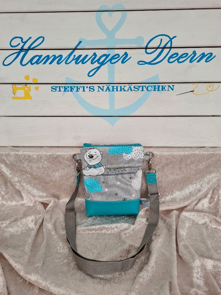 Umhängetasche „LütteDeern“ grau Tiere/Kindertasche/Gurtbandtasche in Hamburg