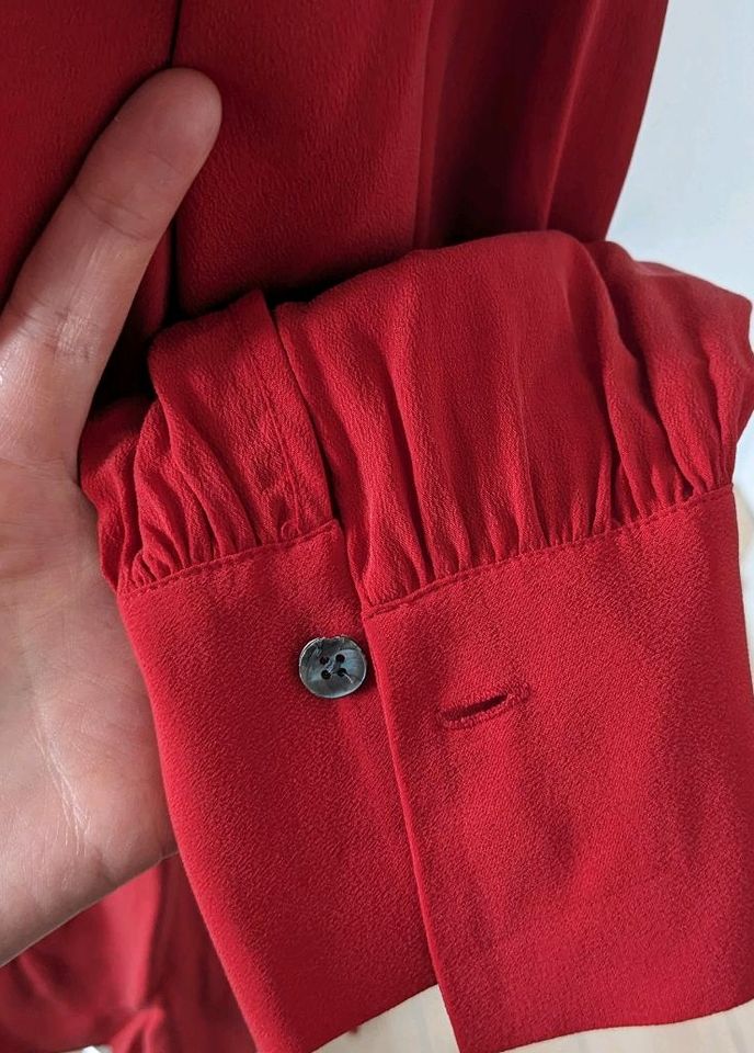 Closed Bluse Tunika mit Schluppe aus Seide rot L in Jevenstedt