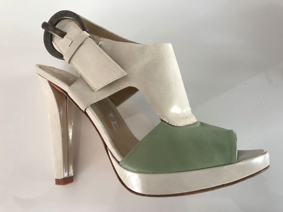 Tolle Paco Gil High Heels Slingpumps beige/mint Gr. 37 in Essen-Haarzopf