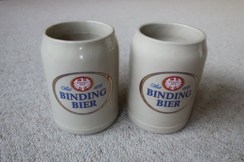 2 Bierkrüge 0,5 l Binding Bier Seit 1870, Höhe 12,9 cm, Ø 9,8 cm in Niddatal
