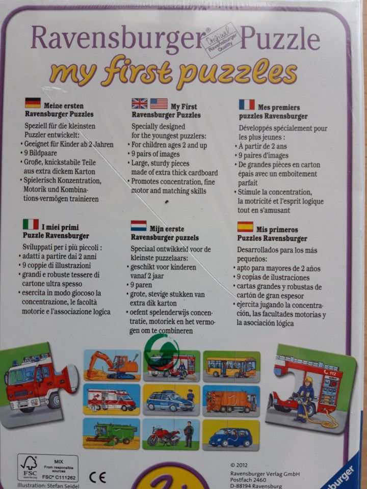 Ravensburger Puzzle "my first puzzles" ab 2+-NEU in Daisendorf