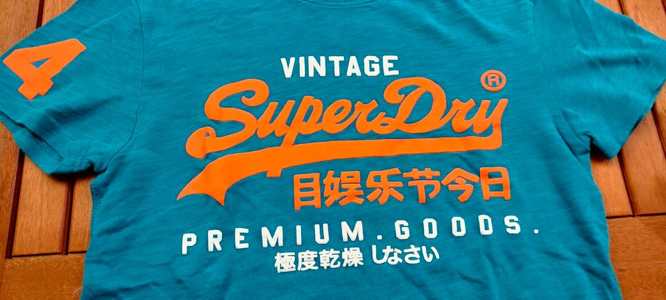 ★ SUPERDRY Vintage T-Shirt S Aufdruck orange weiß premium goods ★ in Witten