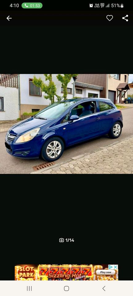 Opel Corsa Ecoflex 1.0l 2009.113.000km 2Hand TÜV/Klima in Völklingen