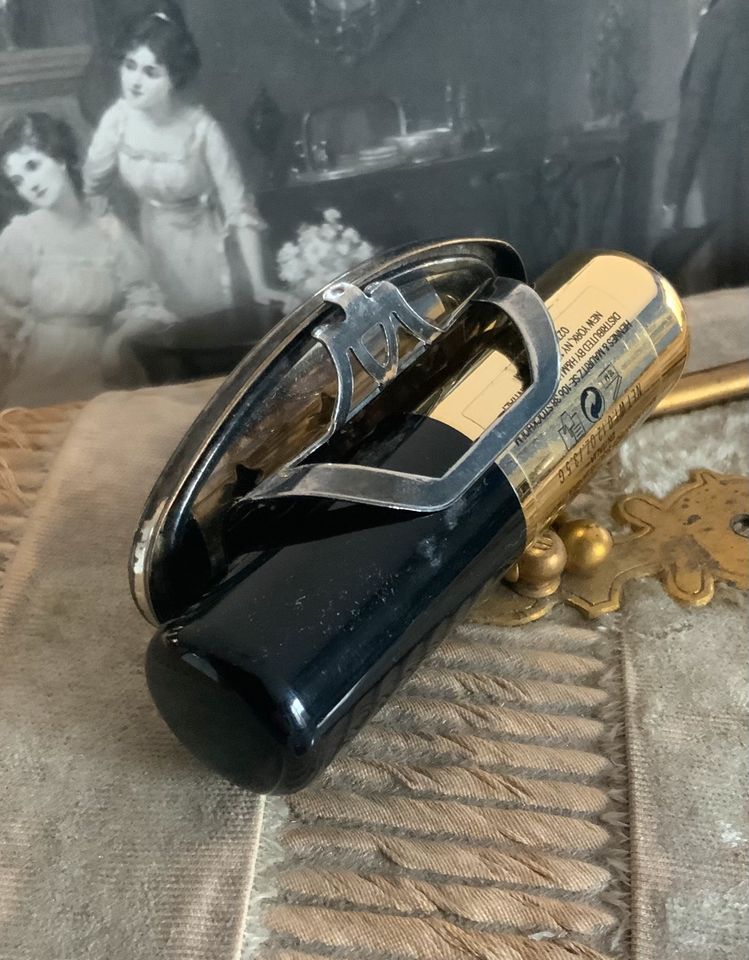 vintage Im Jugendstil Lippenstifthalter mit Spiegel Handtasche in Kiebitzreihe