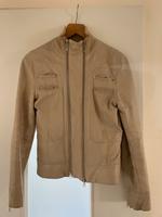 Lederjacke Gr. M creme asymmetrischer Reißverschluss Bayern - Hirschaid Vorschau