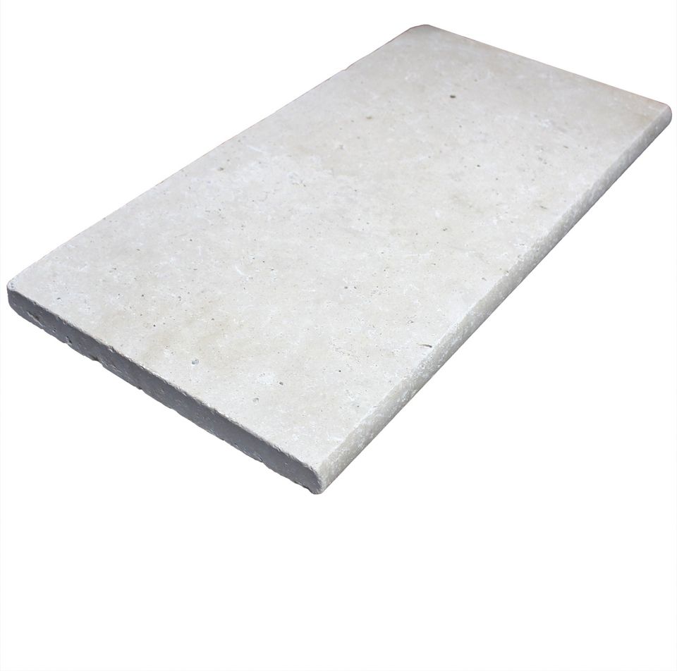 Travertin Poolplatten Poolumrandung 60x30x3cm Bullnose Schwimmbad Randplatten in Hammoor