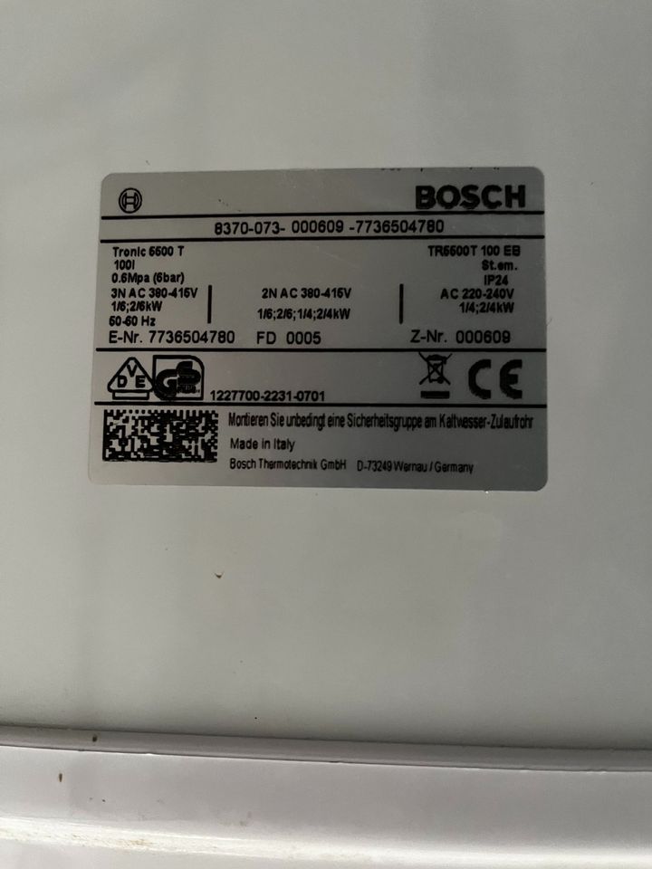 Elektro-Warmwasserspeicher Bosch Tronic 5500 T in Münsingen