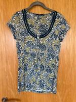 Zero Shirt Gr. 38 blau gelb Floral Blumen weiter Rundhals-Ausschn Hessen - Weiterstadt Vorschau