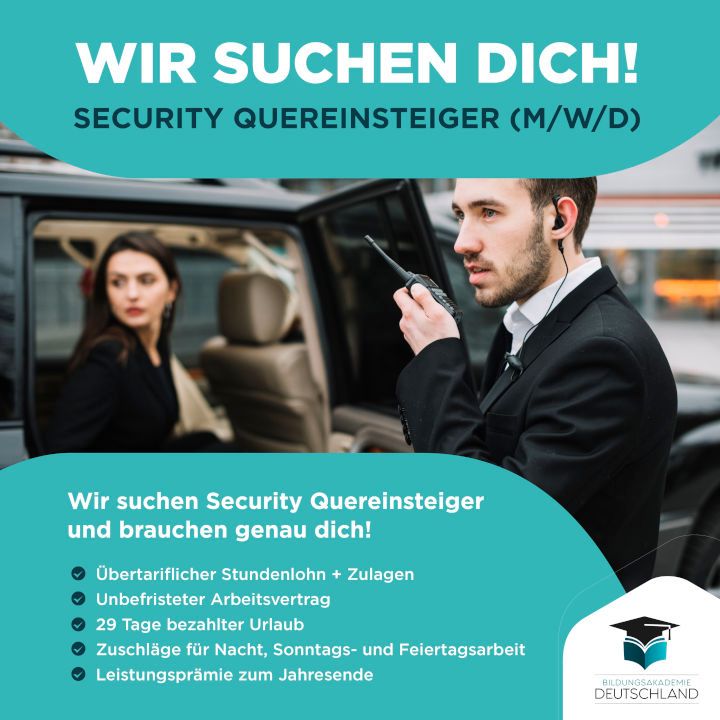 Sicherheitsmitarbeiter Quereinsteiger (m/w/d)| Bis zu 4.000€**|job|security|quereinsteiger|sicherheitsmitarbeiter|vollzeit in Bergisch Gladbach