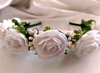 NEU Brautkranz Hochzeit Haarreif Blumenkranz weiß Rosen Boho Bayern - Bayreuth Vorschau