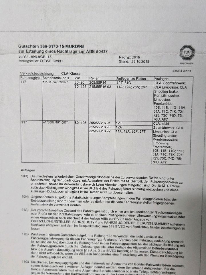 Alufelgen Diewe Mercedes A B Klasse CLA 6,5x16 ET49 50437 NEUwert in Hattingen