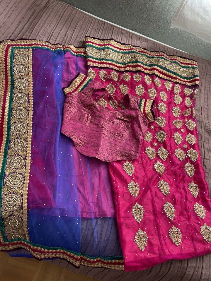 ♥️Mega Bollywood Lehnga Saree mit Bluse ♥️Gr.S/M/L wie Neu ♥️ in Dillenburg