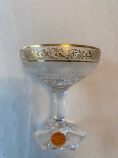 Bleikristall Gläser mit Goldrand von Joh. Oertel in Karlsruhe