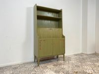 WMK Freundlicher und gut erhaltener skandinavischer Schreibschrank mit ausklappbarer Schreibplatte, handbemalt # Regal Bücherregal Sekretär Bücherschrank Schreibtisch Highboard Vintage Mid-Century Friedrichshain-Kreuzberg - Friedrichshain Vorschau