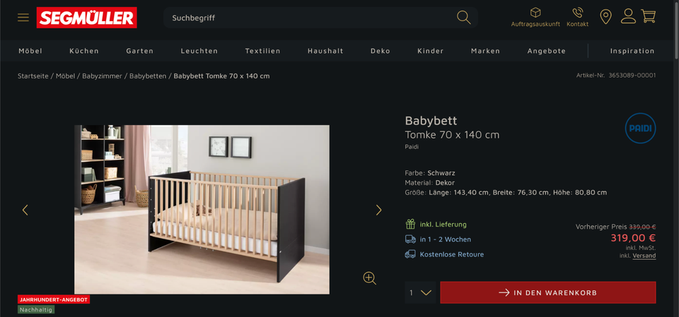 Paidi Tomke Babybett Laufstall Baby Bett Kinderzimmer IKEA in Wenzenbach