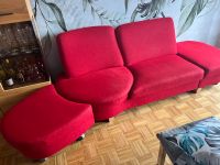 Couch Rot mit Ottomane und manuellen Funktionen Niedersachsen - Seelze Vorschau