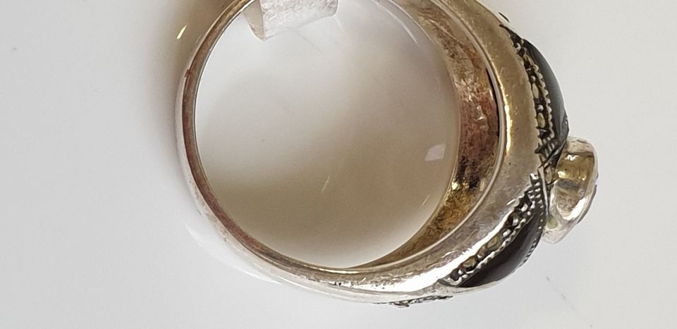 Art Deco Silber Ring Onyx & Amethyst RG 57/18,1 mm top Zustand in Bacharach