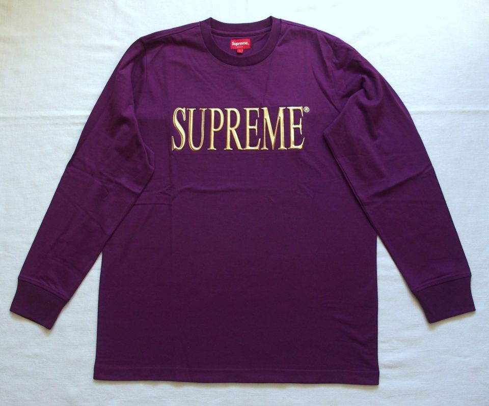 Supreme Longsleeve purple Gold Logo Gr. L in Köln