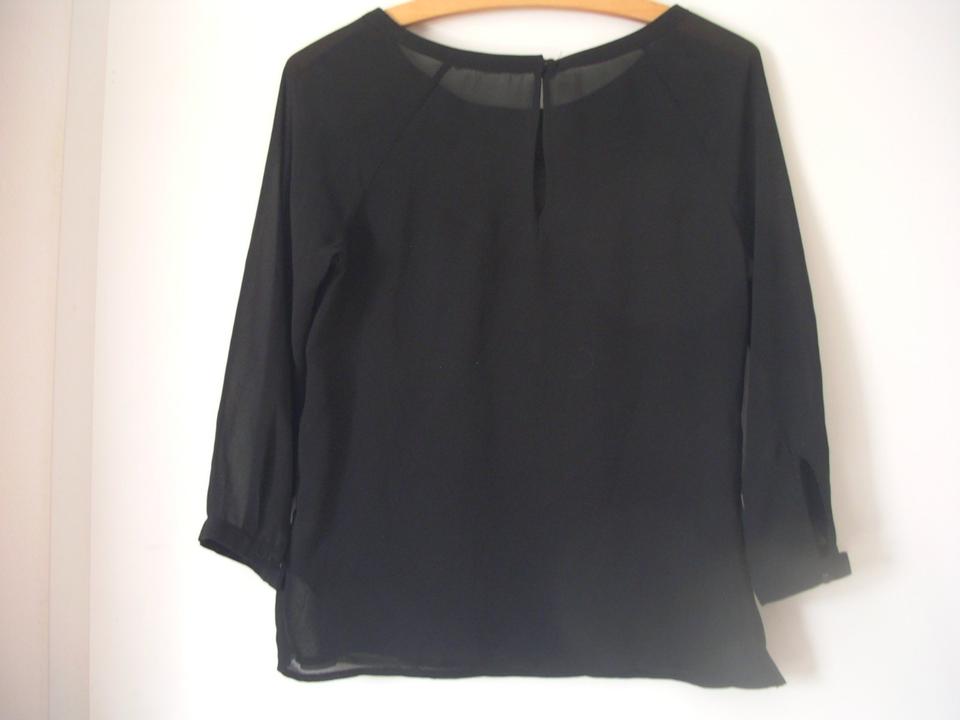 Langarm Bluse schwarz transparent Spitze H & M Gr S - M 36 - 38 in Bad Münstereifel