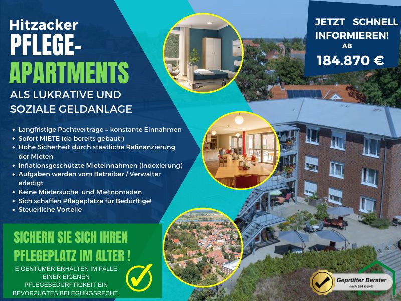 Hitzacker - Lukrative Geldanlage - Pflegeapartments- Jetzt informieren! in Hitzacker