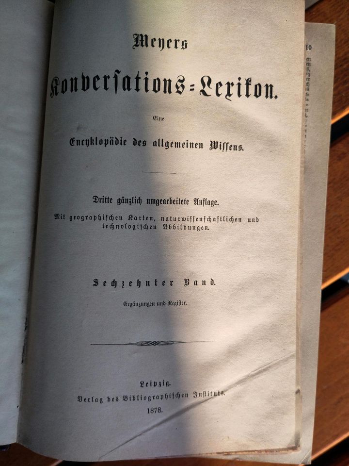 6 Bände Meyers Konversations-Lexikon, antik, 1878, gebraucht in Landshut