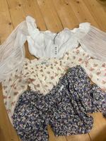 NAKD Crop Top Shirt Bluse Langarm Puffärmel Schulterfrei Blumen Nordrhein-Westfalen - Bedburg Vorschau
