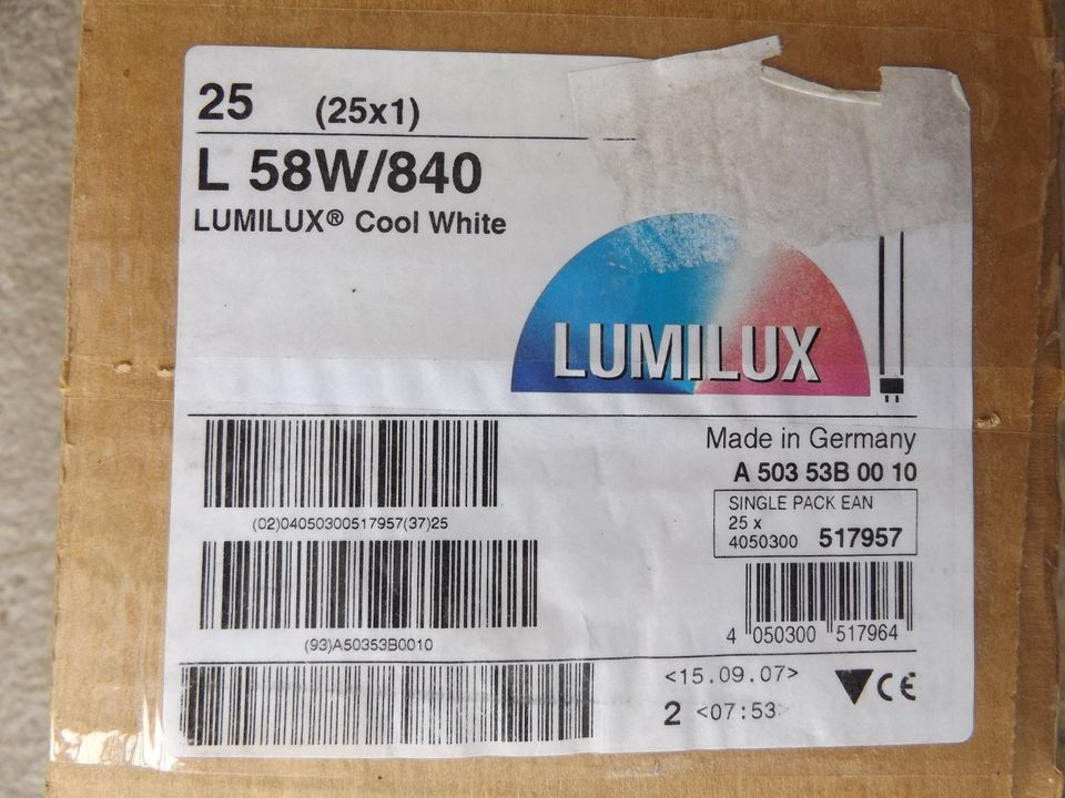 Osram Lumilux CoolWhite L58W / 840 1,5 Meter T26 NEU OVP in Freiburg im Breisgau