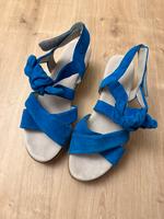 Gabel Sandalen  blau  Keilabsatz Größe 40 Hamburg-Nord - Hamburg Barmbek Vorschau