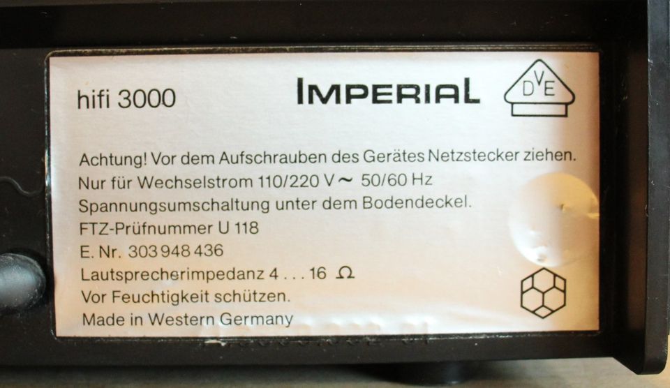 Imperial HiFi 3000 Radio im Holzgehäuse mit Edelstahlblende in Oeversee
