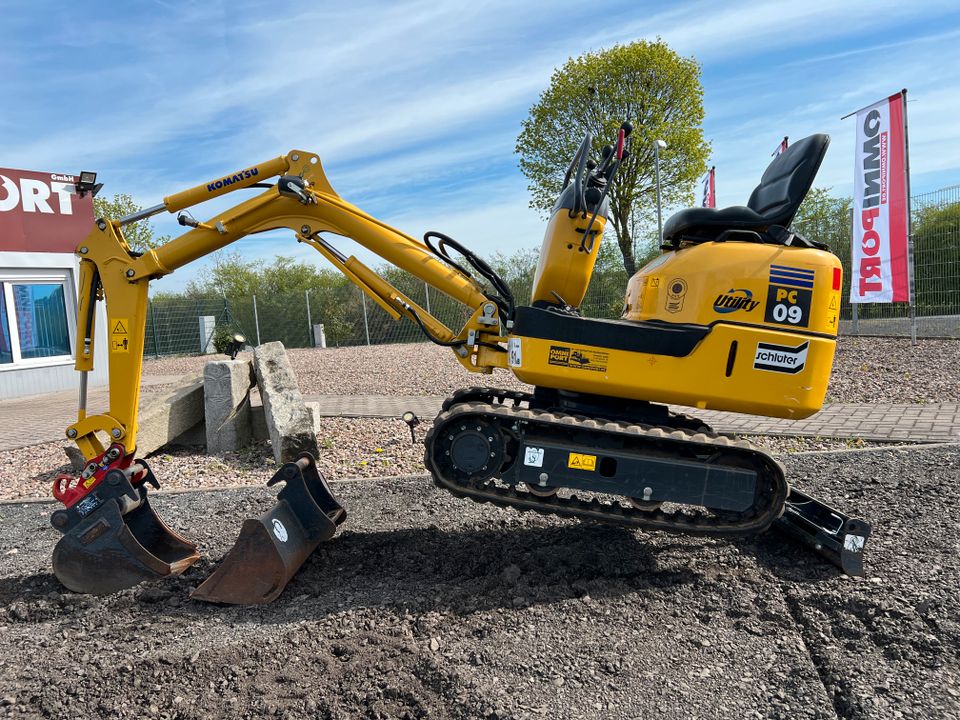 Minibagger Komatsu PC 09, 62 Btrs, INKL MWST, wie NEU, Microbagger, 700mm Breite in Bad Hersfeld