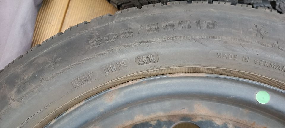 4 x Winterreifen auf Stahlfelgen mit RDKS Sensoren 205/55R16 91H in Alsdorf