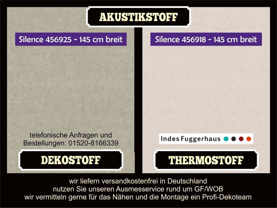 Dekostoff / Akustikstoff / Thermostoff - Indes Silence 145 cm in Osloß