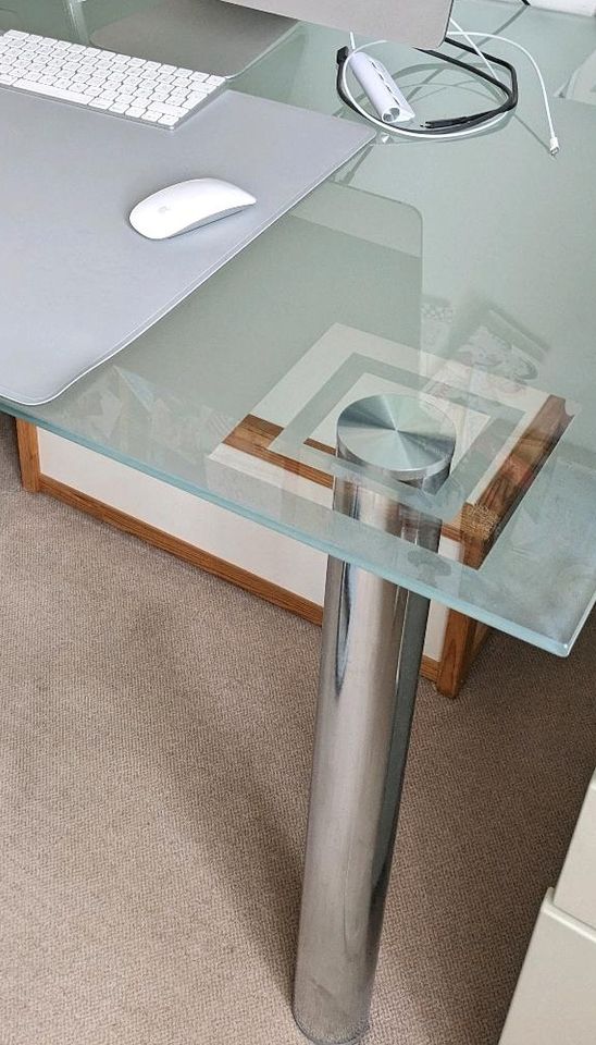 Hochwertiger Designer Glas Schreibtisch Esstisch in Germering