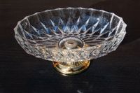 ovale Schale aus Kristallglas mit goldfarbenem Metallständer Nordrhein-Westfalen - Rösrath Vorschau