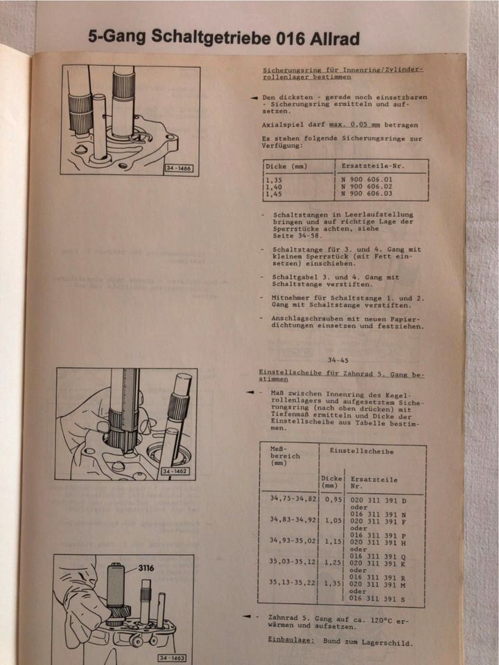 Reparaturleitfäden Passat B2/32b 1981-88 "5/6-Gang Schaltgetriebe in Wallmerod